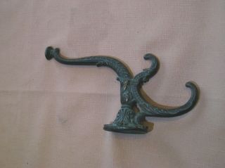 Antique Victorian Ornate - Cast Iron,  Bronze Finish - Hat Coat Hook Wall Hook