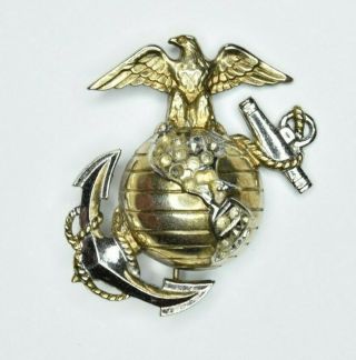 Wwii Era H&h P1937 U.  S.  Marine Corps Ega Sterling Silver Usmc Sweetheart Pin