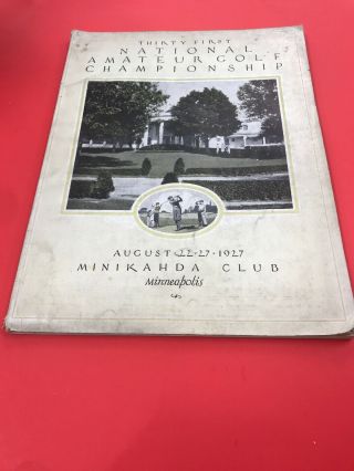 Vintage Golf Memorabilia / 31st National Amateur Golf Championship / August 1927