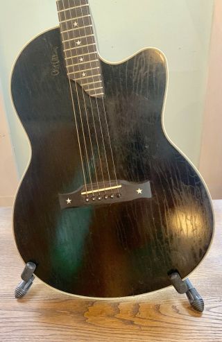 Vintage Gibson Chet Atkins Sst Acoustic Electric Guitar Black W/ Case