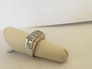 Vintage 14k White Gold Diamond Ring 3.  75 TCW G - H VS2 Tailored & Classic 4