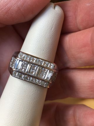 Vintage 14k White Gold Diamond Ring 3.  75 TCW G - H VS2 Tailored & Classic 5