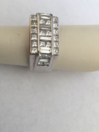 Vintage 14k White Gold Diamond Ring 3.  75 TCW G - H VS2 Tailored & Classic 7