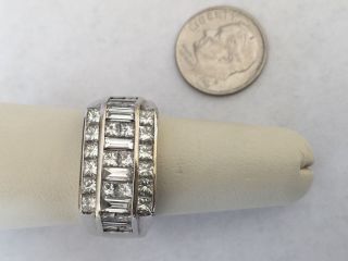 Vintage 14k White Gold Diamond Ring 3.  75 TCW G - H VS2 Tailored & Classic 8