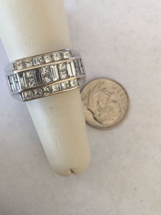 Vintage 14k White Gold Diamond Ring 3.  75 TCW G - H VS2 Tailored & Classic 9