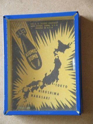 Vtg Dexterity Palm Puzzle Jiggle Game Toy Atomic Bomb Ww2 Metal Glass Card Nos