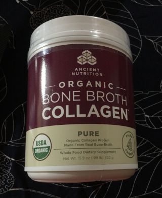 Ancient Nutrition Organic Bone Broth Collagen Powder Pure.  99lb