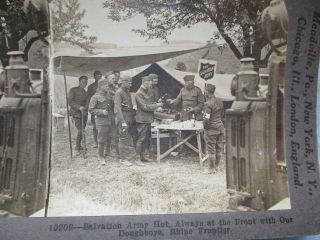 WWI US Salvation Army Hut Front Lines Stereoscopic Photos WW1 2