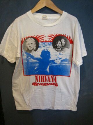 Rare Vintage Nirvana T - Shirt Never Mind Tour 1993 Kurt Cobain Rock