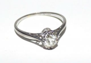 Victorian 18ct White Gold Diamond Ring Pear Shaped Old Cut Diamond Uk N Us 6 3/4