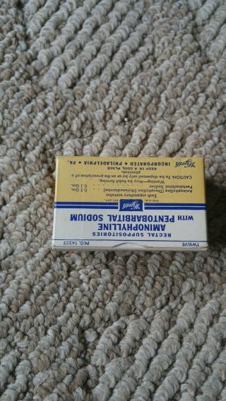 Vintage Wyeth Rectal Suppositories Aminophylline with Pentobarbital Sodium 12 Pk 3