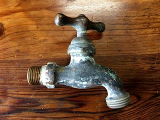 Antique Vintage Brass Garden Hose Water Spigot Faucet Knob Steampunk (45) 2