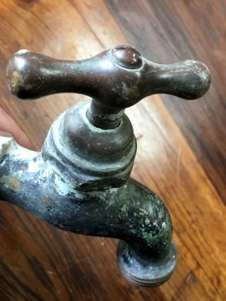 Antique Vintage Brass Garden Hose Water Spigot Faucet Knob Steampunk (45) 3