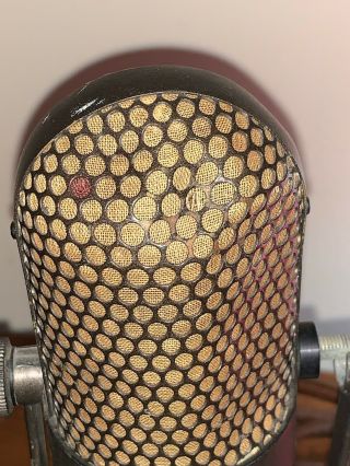 VINTAGE OLD RCA 77DX ANTIQUE RADIO TV STUDIO RIBBON MICROPHONE W/ STAND NR 8