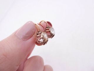 15ct rose gold rose cut diamond earrings,  Victorian 2