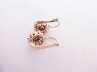 15ct rose gold rose cut diamond earrings,  Victorian 3