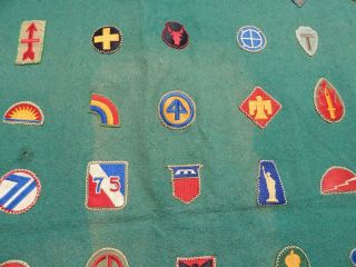 WWII U.  S.  Army Patches,  WWII PATCH BLANKET with 70 WWII Patches Nicely Stitched 2