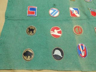 WWII U.  S.  Army Patches,  WWII PATCH BLANKET with 70 WWII Patches Nicely Stitched 4