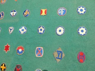 WWII U.  S.  Army Patches,  WWII PATCH BLANKET with 70 WWII Patches Nicely Stitched 6