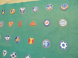 WWII U.  S.  Army Patches,  WWII PATCH BLANKET with 70 WWII Patches Nicely Stitched 7