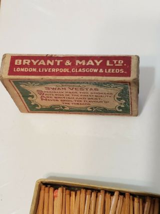 WW l Era Swan Vestas Very Rare Cigarette Matchbox With Matches Made in England 4