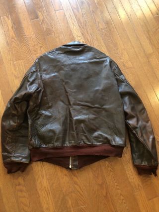 WWII A - 2 Flight Jacket USAF Crown Zipper Named Rare Size 44 2