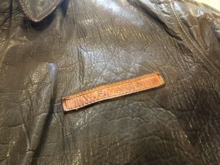 WWII A - 2 Flight Jacket USAF Crown Zipper Named Rare Size 44 6