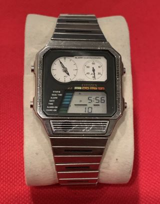 RARE CITIZEN 8986 (30 - 5618) QUARTZ ALARM - CHRONOGRAPH DIGI TEMP 3