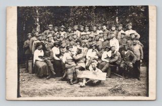 Ww1 Antique German Real Photo Rppc Postcard Several Soldiers In Drag / Gay Int.