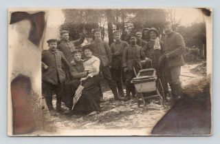 Ww1 Antique German Real Photo Rppc Postcard Soldiers In Drag / Gay Interest