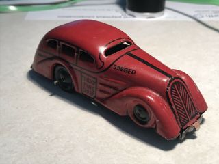 Antique Marx Tin Wind Up Toy Tricky Fire Chief Car 1930’s 1940’s Shape 3