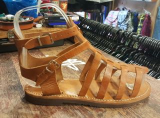 Handmade Leather Sandals Greek Production Classic High Design Ancient Style 2