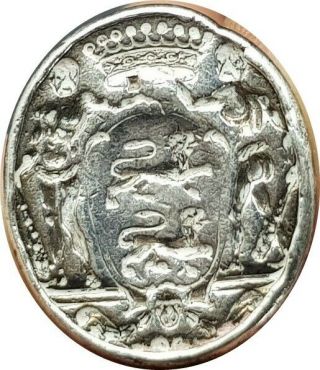 17th - 18th century silver armorial fob seal with a regal coronet of a Count 2