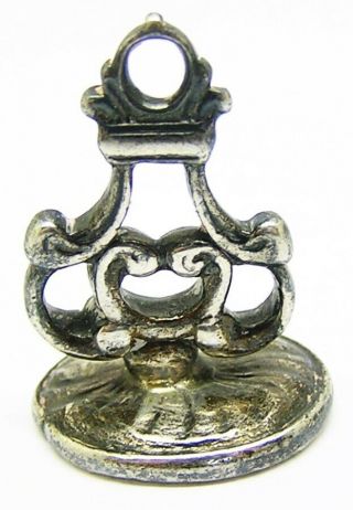 17th - 18th century silver armorial fob seal with a regal coronet of a Count 3