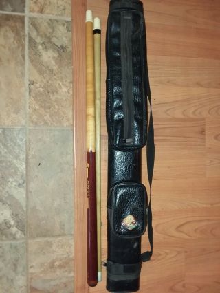 Vintage Joss Pool Cue With End Caps And Case.