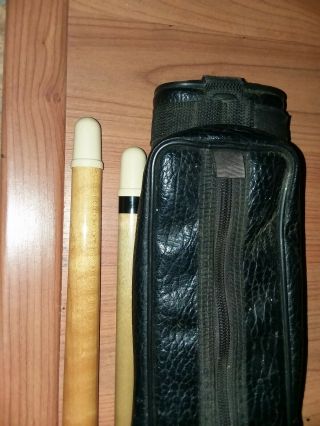 Vintage JOSS Pool Cue with end caps and case. 3