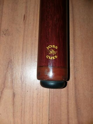 Vintage JOSS Pool Cue with end caps and case. 6