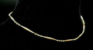 Antique French 18k Yellow Gold Art Nouveau 15.  5 " Choker Chain Necklace