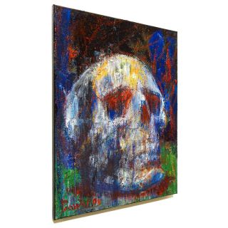 SKULL OIL PAINTING VINTAGE IMPRESSIONIST ART REALISM SIGNED ABSTRACT A 11