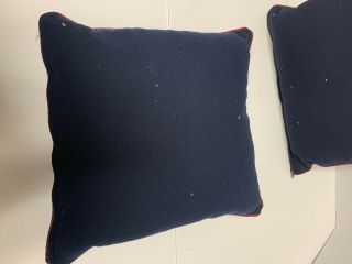 Vintage Rare Polo Ralph Lauren Crest Wool Navy Blue Throw Pillows Set Of 2 5