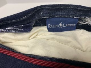 Vintage Rare Polo Ralph Lauren Crest Wool Navy Blue Throw Pillows Set Of 2 6