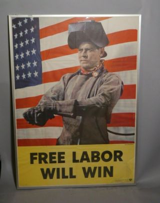 1940s Ww Ii Propaganda Labor Poster Home Front War Effort Anton Bruehl