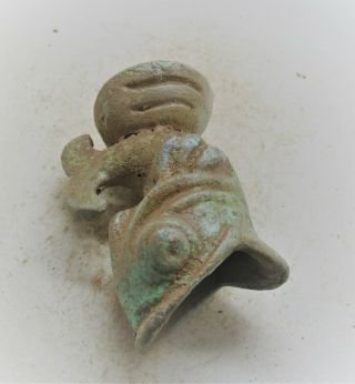 MUSEUM QUALITY ANCIENT ROMAN BRONZE FISH ORNAMENT 200 - 300AD 4