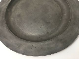 Vintage Large Pure Pewter Platter,  18 