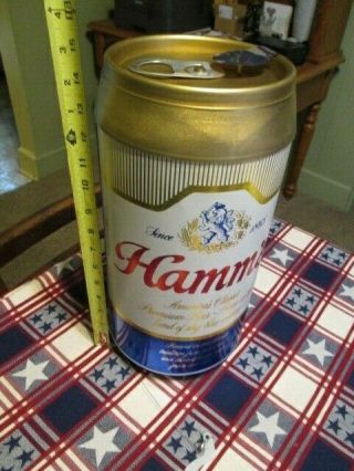 Vtg Hamms Beer Large Hanging Can Sign Motion Rec Room Bar Pub Rare? 15 - 1/2 " Tall