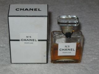 Vintage Perfume Bottle Chanel No 5 Bottle/box,  1/2 Oz Open - Post 1970 - 2 1/2 "