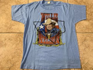 Willie Nelson Vintage Screen Stars Shirt Blue Lrg 80s Country Rare Euc Bob Dale