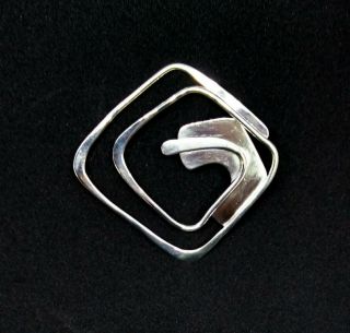 Vintage Art Smith Sterling Silver Mid Century Modernist Abstract Brooch Pin