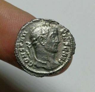 Ancient Roman Imperial Constantius I As Caesar 295 - 297 Ad Silver Argenteus Coin