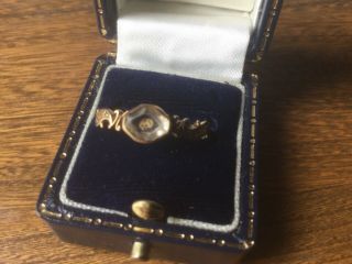 Antique Georgian Gold Skull Skeleton Ring Memento Mori Mourning Band Engraved